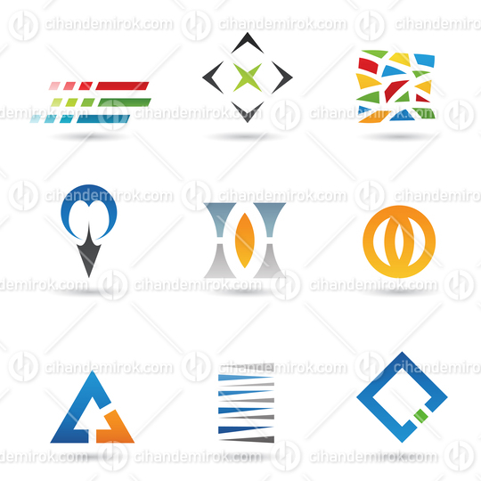 Various Glossy Geometrical Abstract Shapes