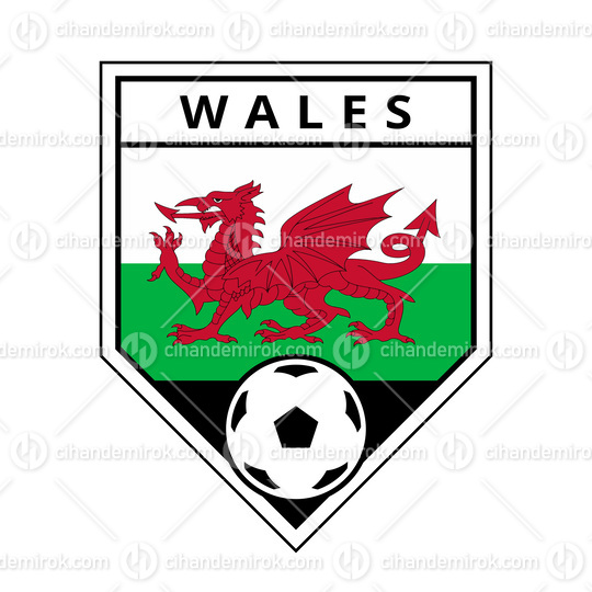 Wales Angled Team Badge for Football Tournament