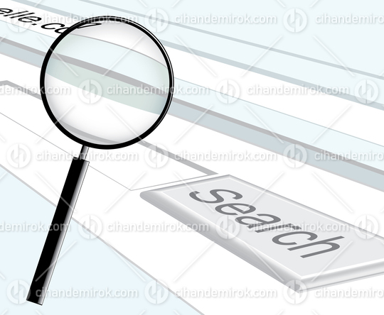 Web Background with a Search Button and Magnifier