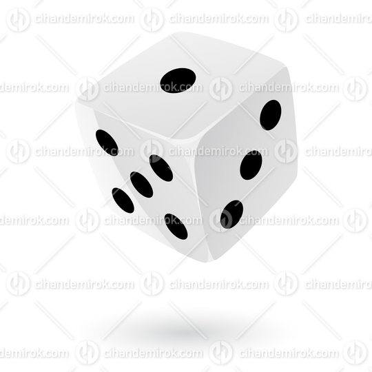 White and Black Dice Icon with Shadow