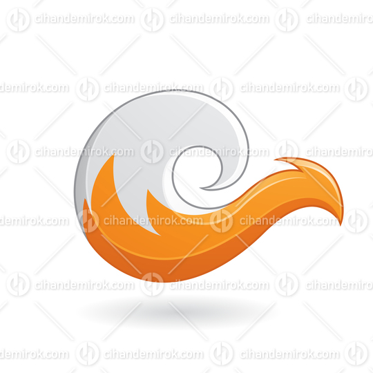 White and Orange Abstract Fox Icon