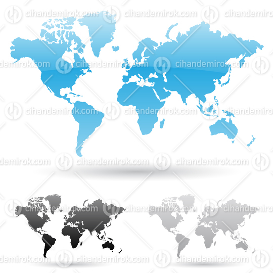 World Map Illustration in 3 Colors