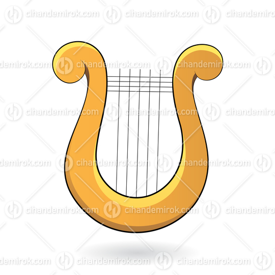 Yellow Cartoon Harp Icon