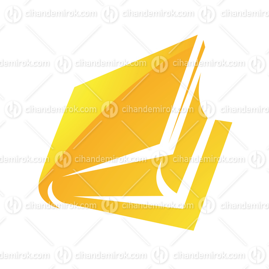 Yellow Glossy Simplistic Book Icon