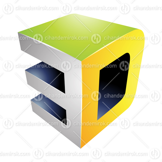 Yellow Green and Grey Cubical 3d Viewing Tech Symbol