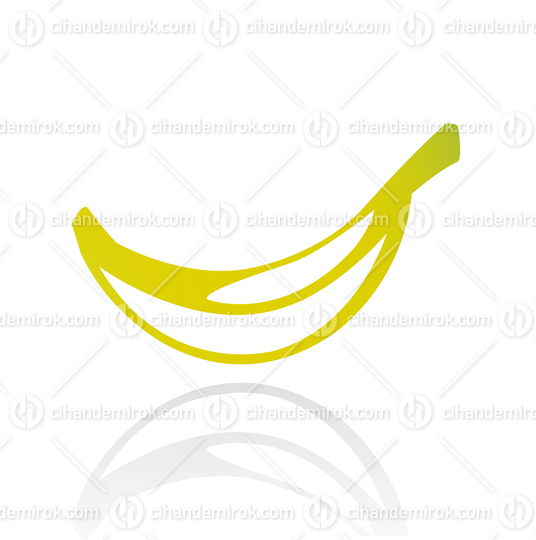 Yellow Line Art Banana Icon